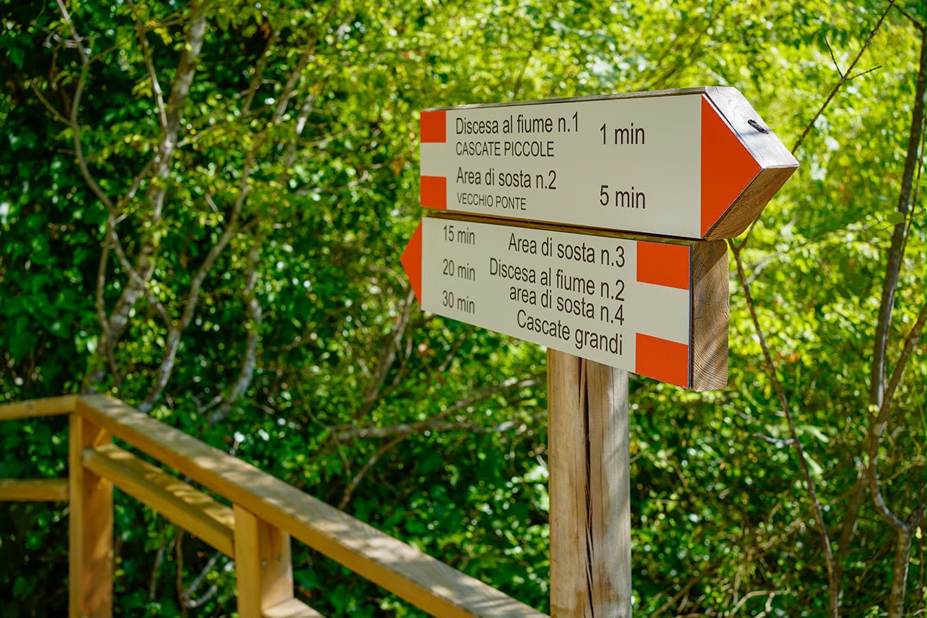 Segnaletica direzionale nel parco