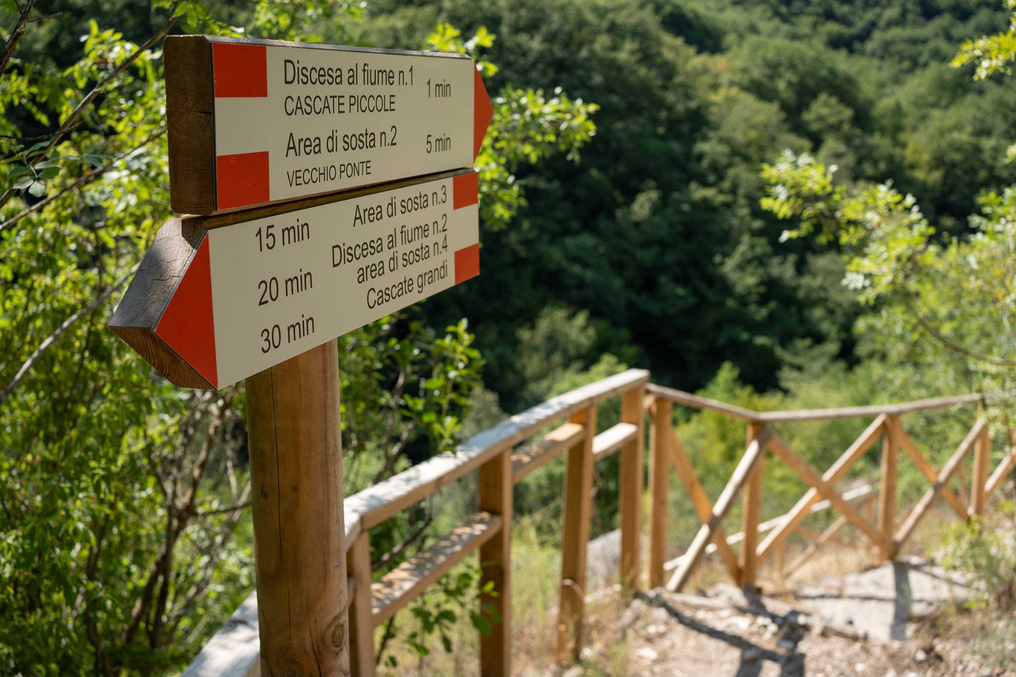 Cartello direzionale del percorso